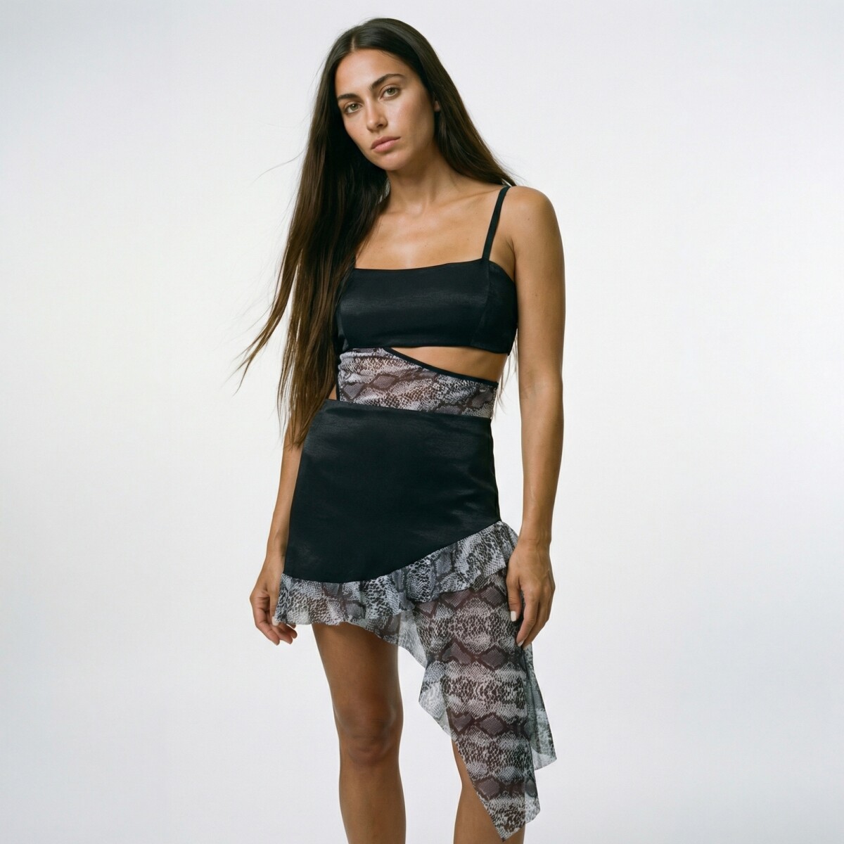 Vestido Oblique - GRIS 