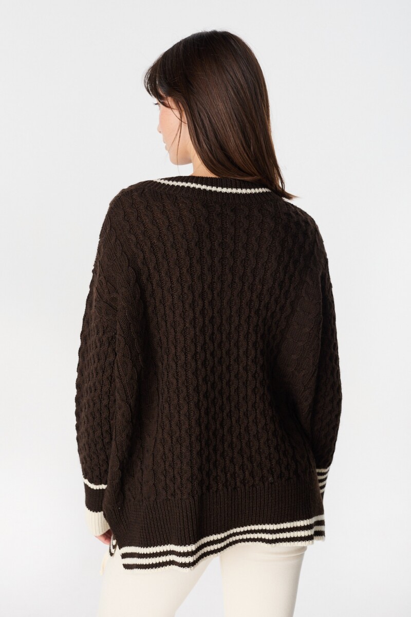 Sweater Preppy Crudo/Marron
