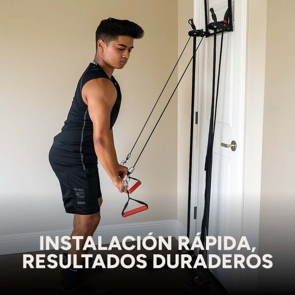 Tower 200 Ejercitador MultiFuncion Gym Tensores Resistentes Color Negro