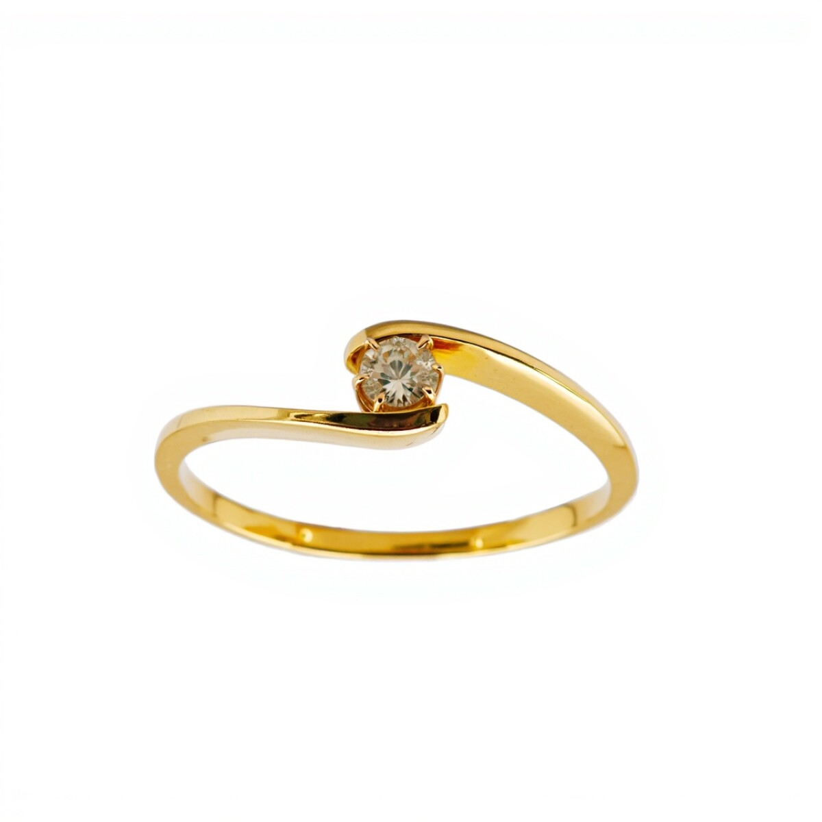 Anillo Cruzado-Oro 18k-Piedra Zirconia-AN9517 - conpiedra 