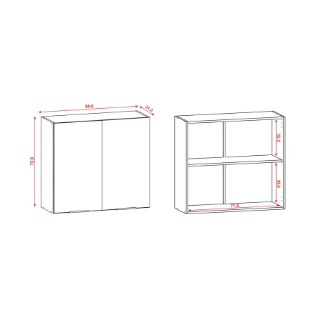 Modulo Aereo Para Cocina Dos Puerta De 0.80Cm GAMAS DE BEIGE