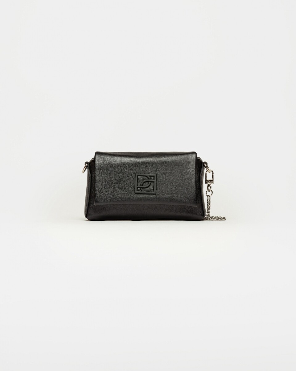 Mini Bag Bloom En Cuero Gamuza Metalizada Napa - Negro 