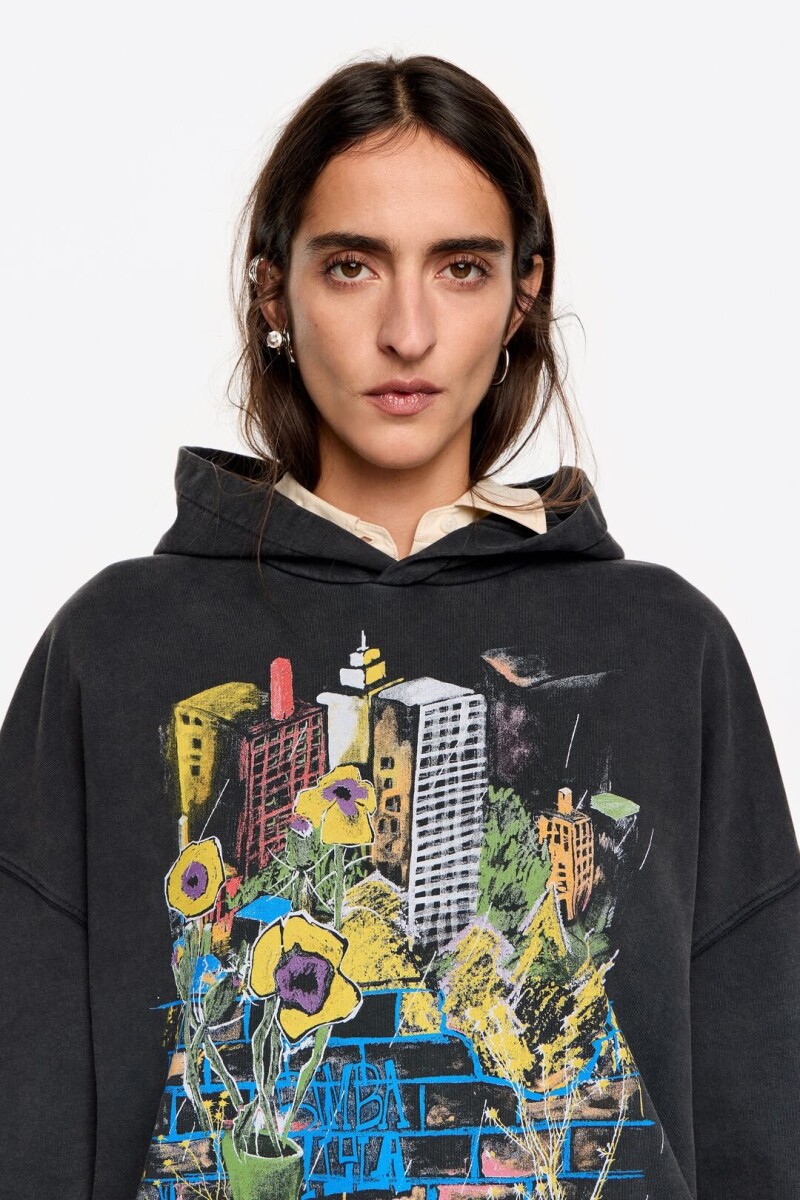 HOODIE ESTAMPADO Negro