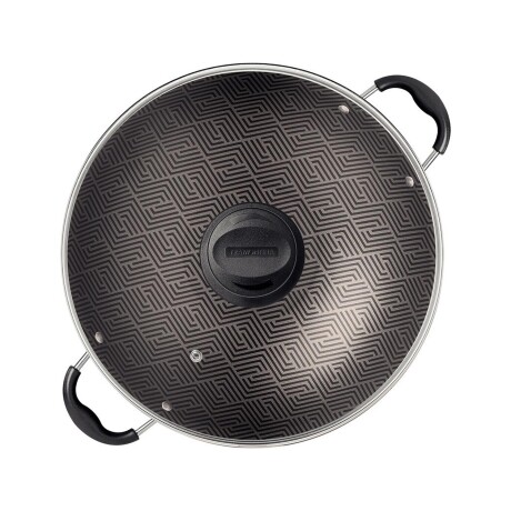 Wok con Tapa en Aluminio Tramontina Paris con Antiadherente Starflon Max Negro 32cm Negro