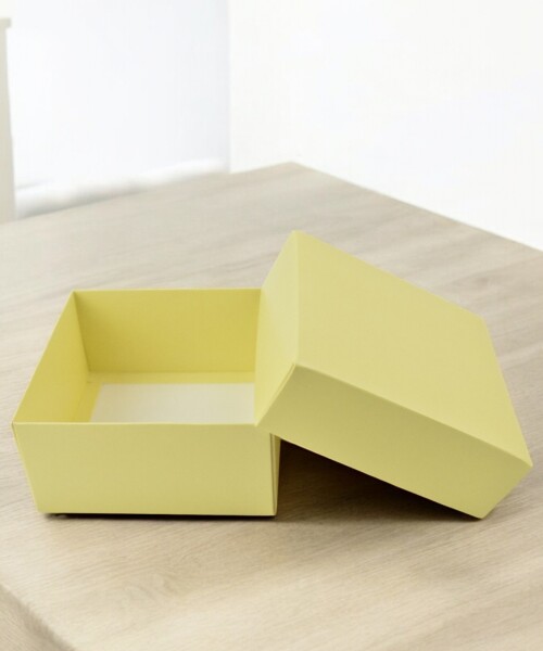 Caja Cuadrada 12x12x6 cm AMARILLO PASTEL