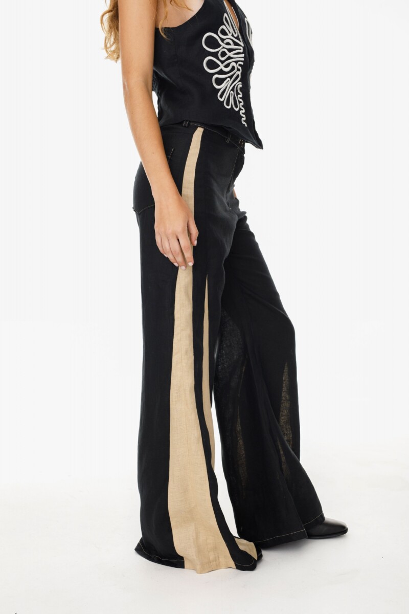 Pantalon Murra Combinado Negro/Camel