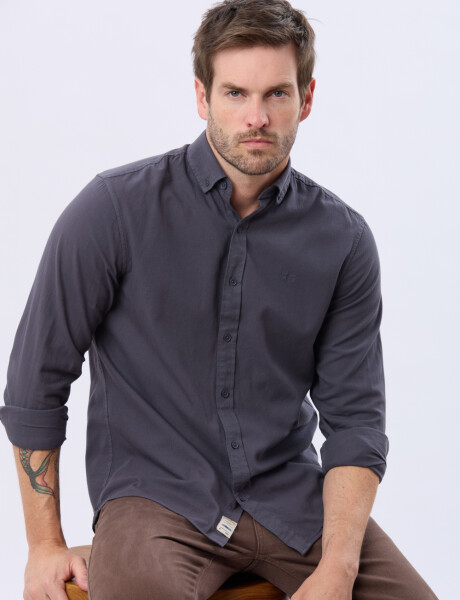 CAMISA LISA LAVADA Azul