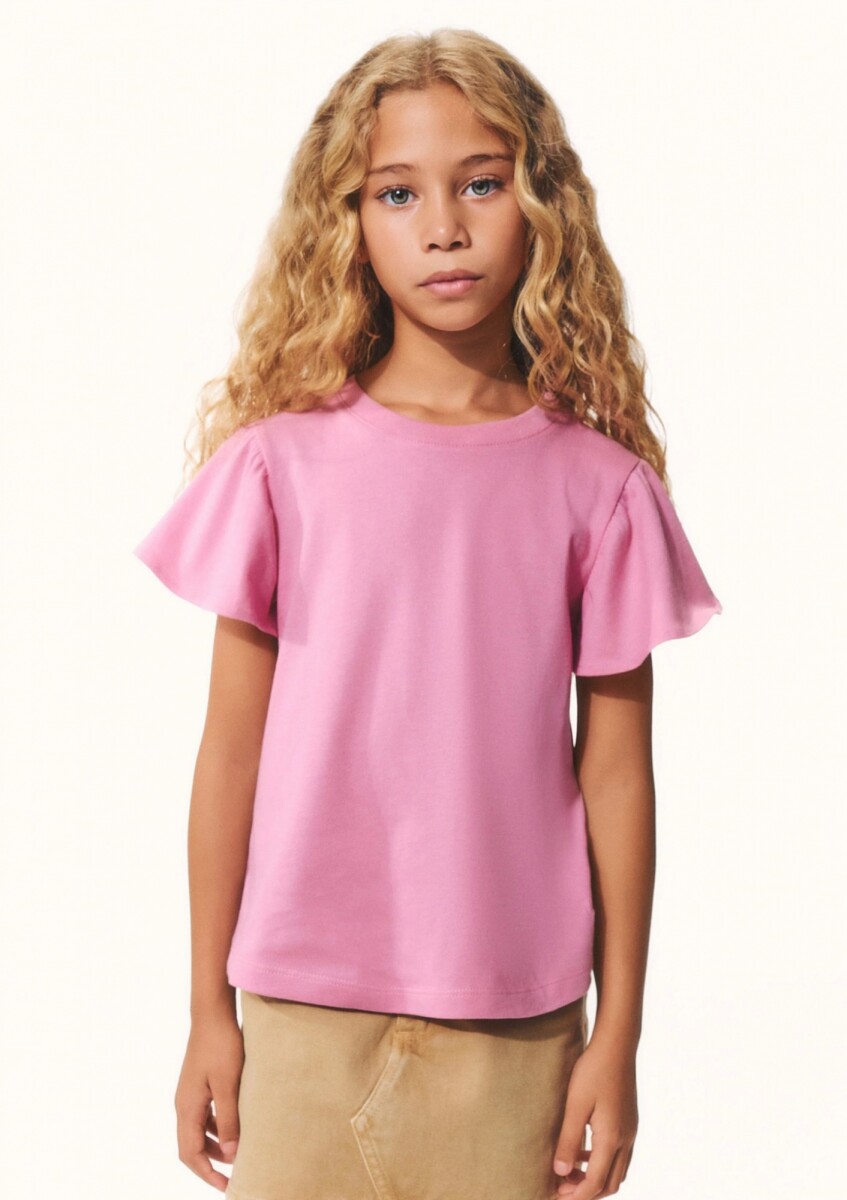 BLUSA MANGA CORTA INFANTIL - ROSADO 
