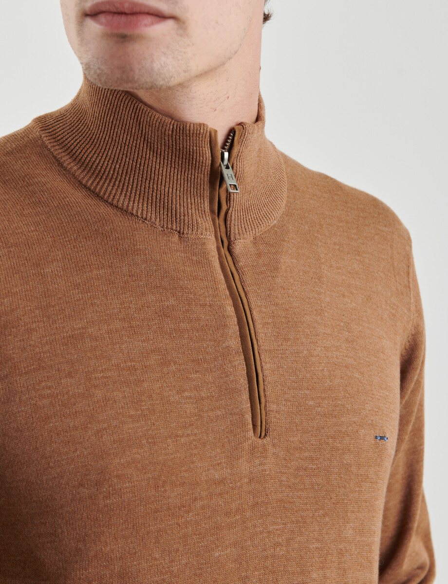 470996 SWEATER MEDIO CIERRE HARRINGTON LABEL Camel
