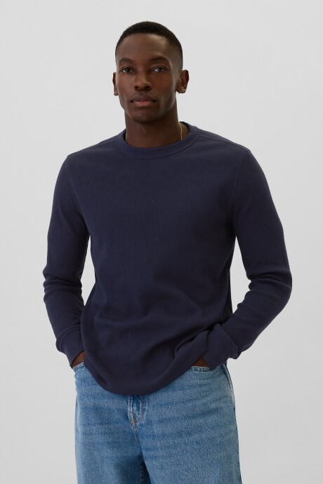 Buzo Waffle Hombre Navy Uniform