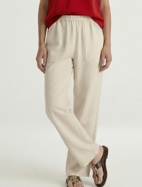 PANTALÓN RECTO PARA MUJER BEIGE