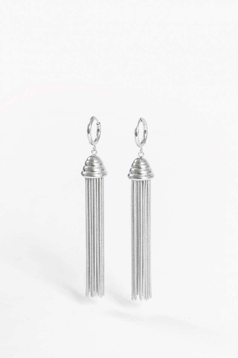 Caravanas largas de acero - plateado 