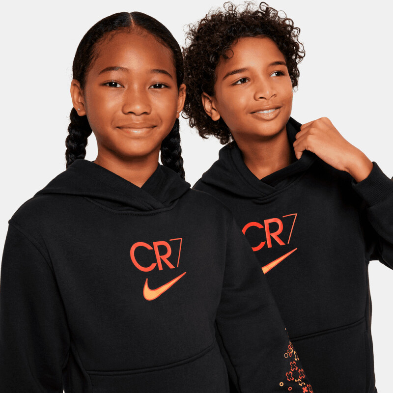Abrigo Cr7 Fleece de Niños Negro