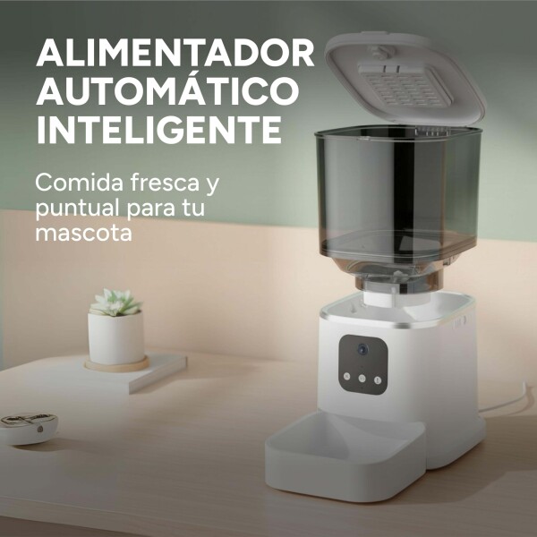 Comedero Dispensador Automático Smart Wifi Camara Perro Gato Color Blanco Negro