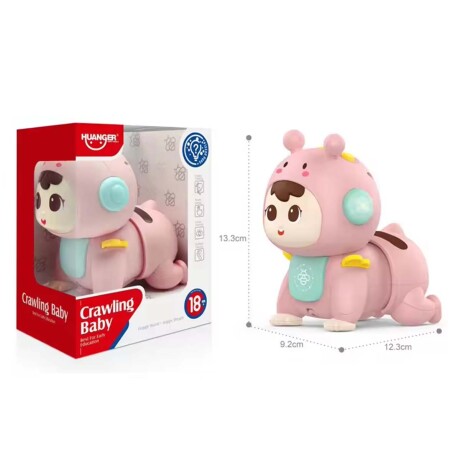 Muñeca Bebé Musical c/ Luz Juguete Estimulador Gateo Huanger Rosa