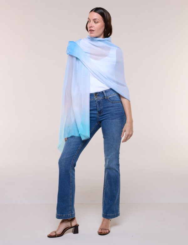 Pashmina Degradé CELESTE/MULTI