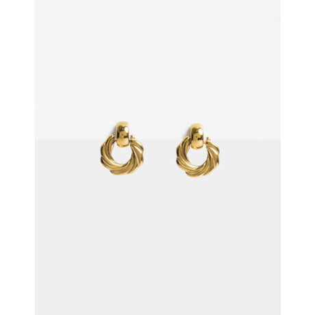 Aros Cortos Acero Dorado