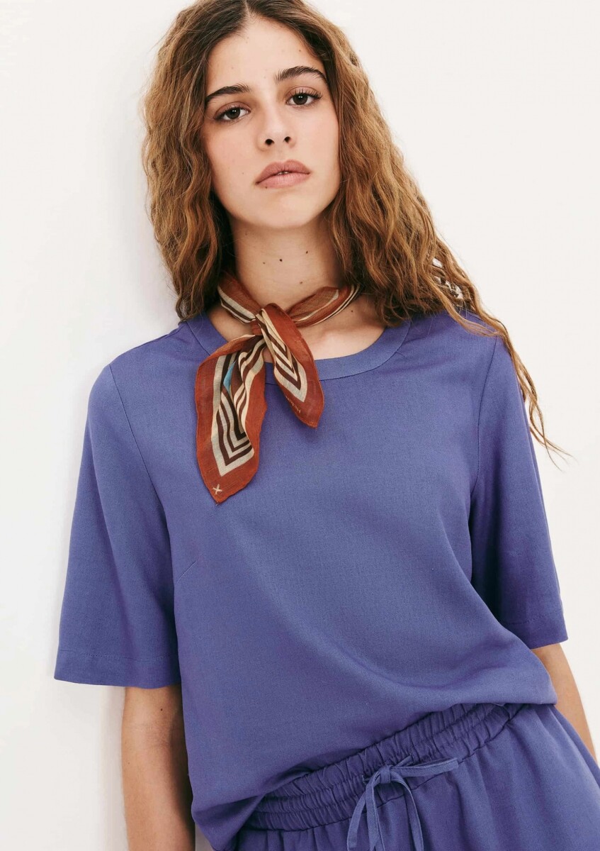 BLUSA MANGA CORTA - AZUL 