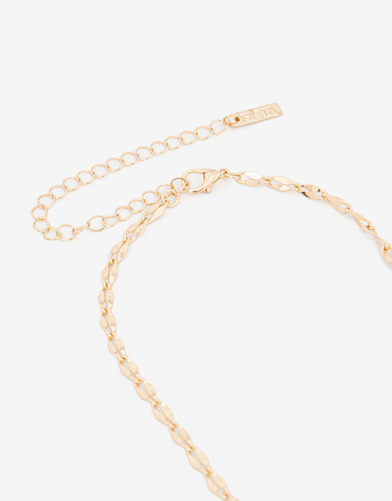 Collares Largos Perla Collar Largo Con Beads Nacarados. - Dorado