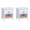 Pack x2 mesa de luz Lumax 2 cajones madera Pack x2 mesa de luz Lumax 2 cajones madera