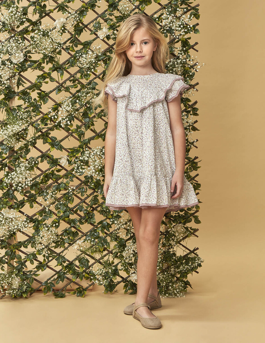 Vestido De Florecitas - Berenjena 