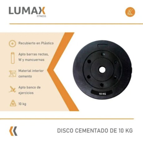 Discos revestidos 10 kg con recubrimiento plástico y núcleo de cemento Discos revestidos 10 kg con recubrimiento plástico y núcleo de cemento
