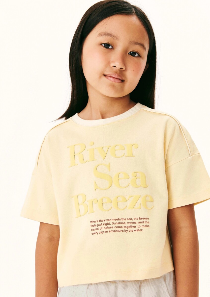 BLUSA MANGA CORTA INFANTIL CON ESTAMPA - AMARILLO 