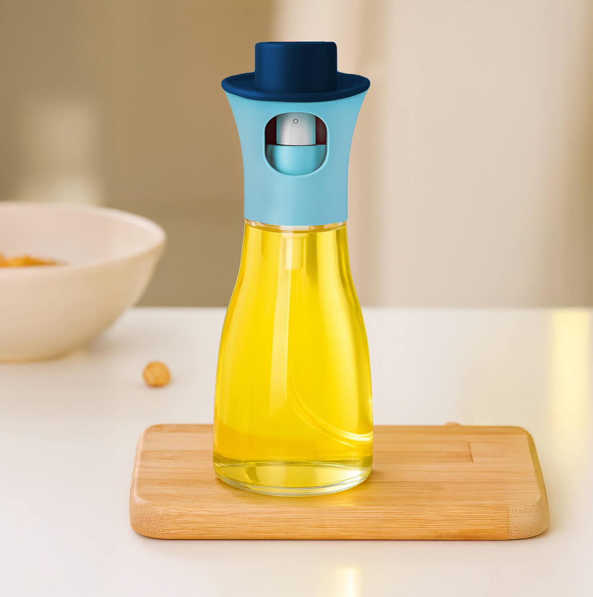 Aceitero Spray IMBACK HMJ057 | Rociador de Vidrio 200ml con Tapa Plástica, Preciso y Saludable Azul 