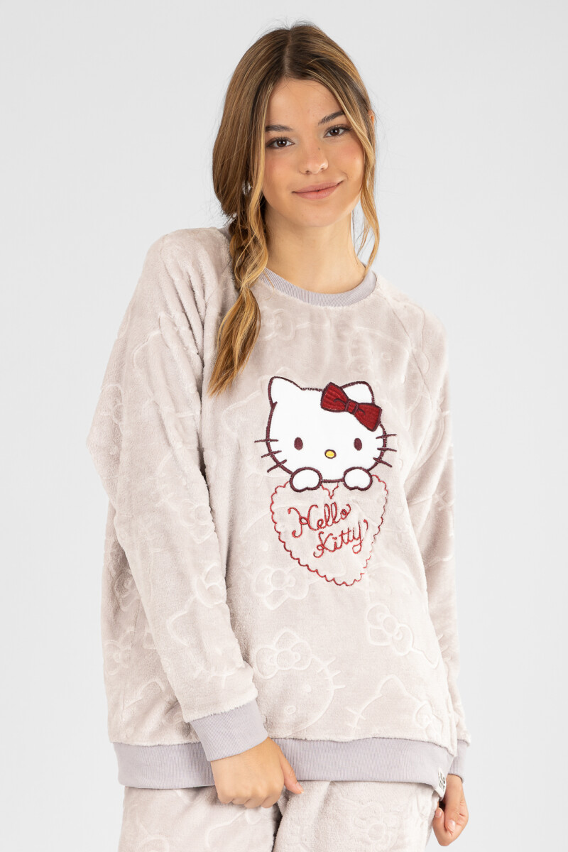 Pijama hello kitty coral embossed Gris