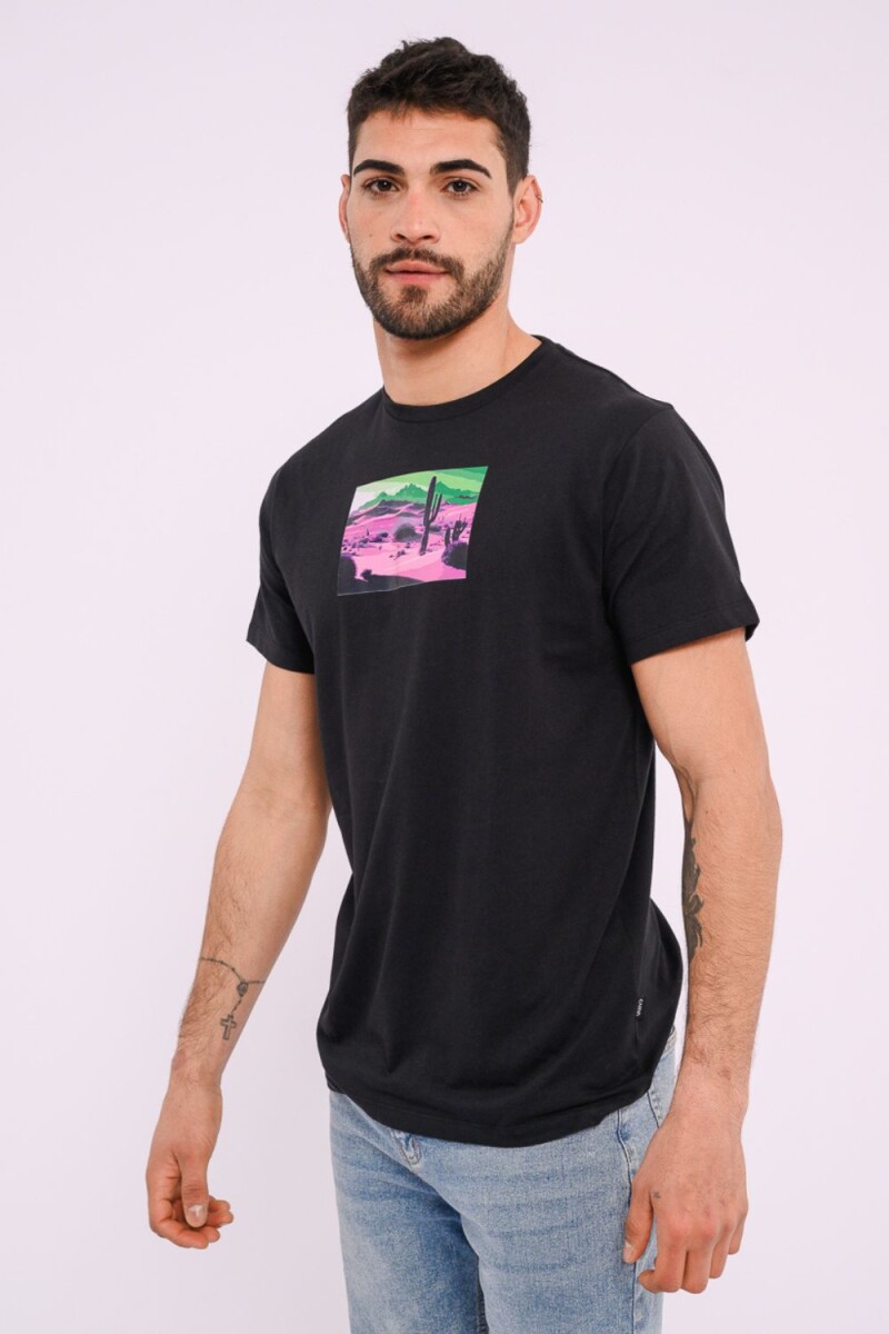 Remera estampada Negro