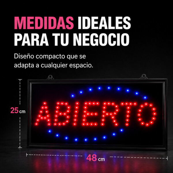 Cartel Luminoso Led Abierto 220 Volt Local Comercial Super Descentrado