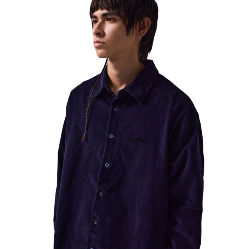 Camisa Former Vivian Cord - Azul Camisa Former Vivian Cord - Azul