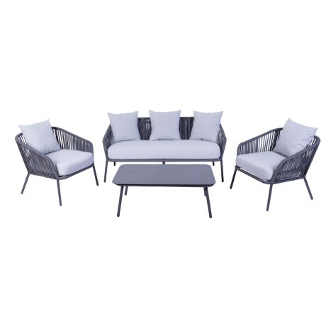 BAYAHIBE (1+2+1) ALUMINIO GRIS SET DE LIVING