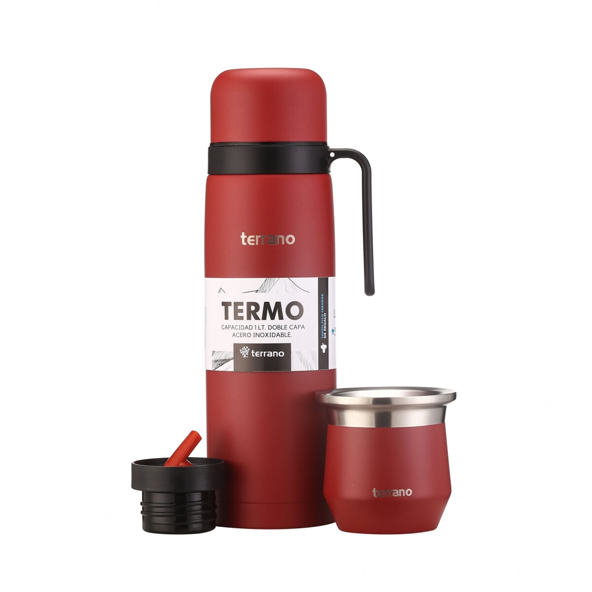 Kit Termo Manija Rigida + Mate Flap - Rojo 