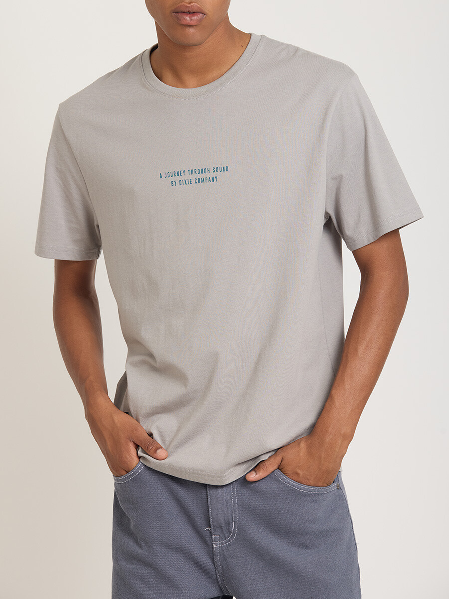 T-SHIRT M/C VERZ DIXIE - Gris Claro 