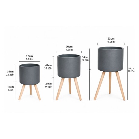 Set de macetas Concret Gris
