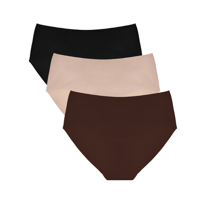 UA PURE STRETCH NO SHOW BIKINI-SOLID (3 PACK)-PNK WHT-111