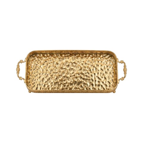 BANDEJA RECT METAL DORADO MED Unica