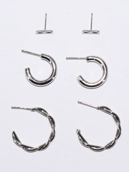 SET CARAVANAS SOLE PLATEADO