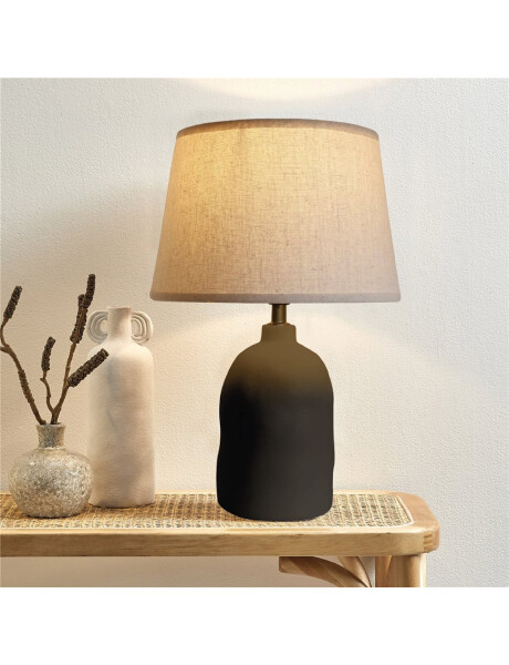 LAMPARA MESA CERAMICA D25x37CM TEXT. BLANCO/NEGRO LAMPARA MESA CERAMICA D25x37CM TEXT. BLANCO/NEGRO