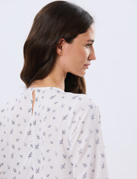 BLUSA CLASICA Hojas Azul