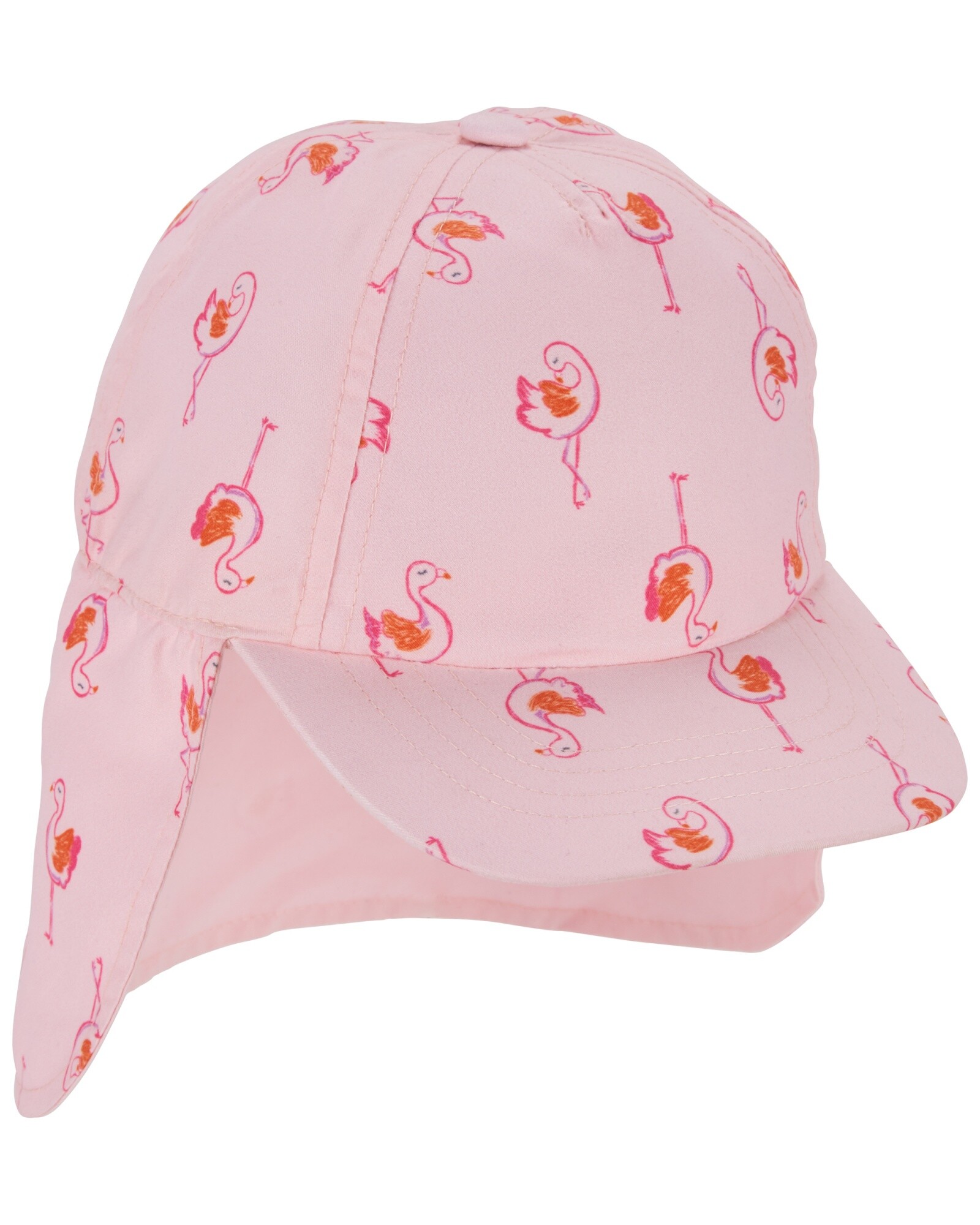 Gorra con visera y solapa, protección UPF 50+, diseño flamencos Sin color