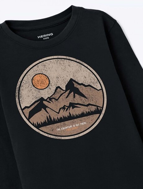 CAMISETA INFANTIL CON ESTAMPA NEGRO