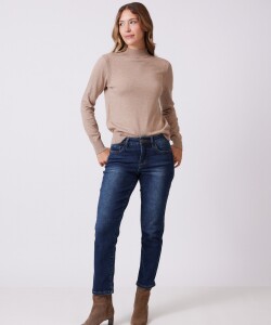 Jean Mom Slim JEAN OSCURO