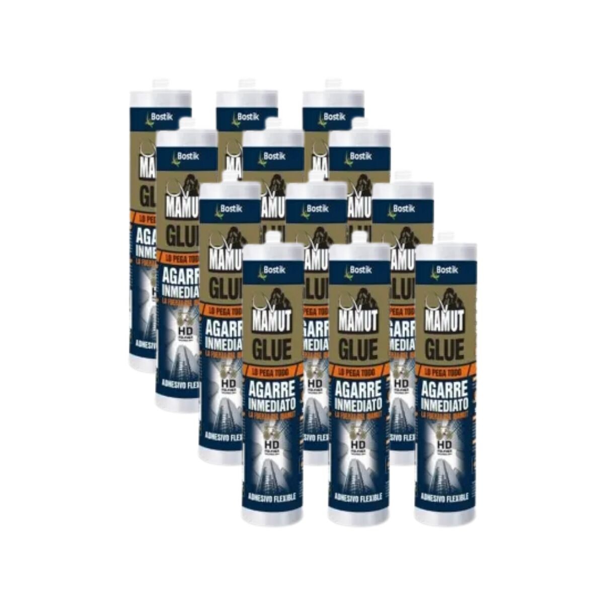 Caja X12 Adhesivo Inmediato Alta Carga 290ml Mamut Blanco 