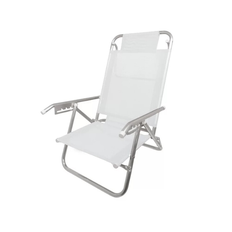 Reposera Baño de Sol Aluminio Zaka 5 Posiciones Blanco