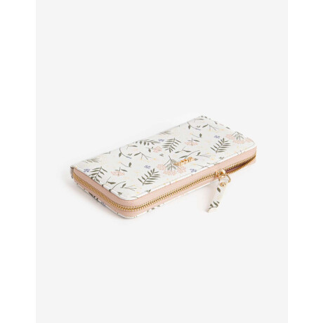 Billetera Fichero Negro Estampado flores