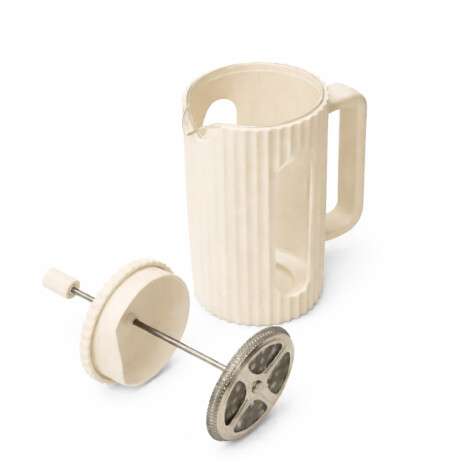 Cafetera prensa manual con embolo facetada - 600ml Blanco