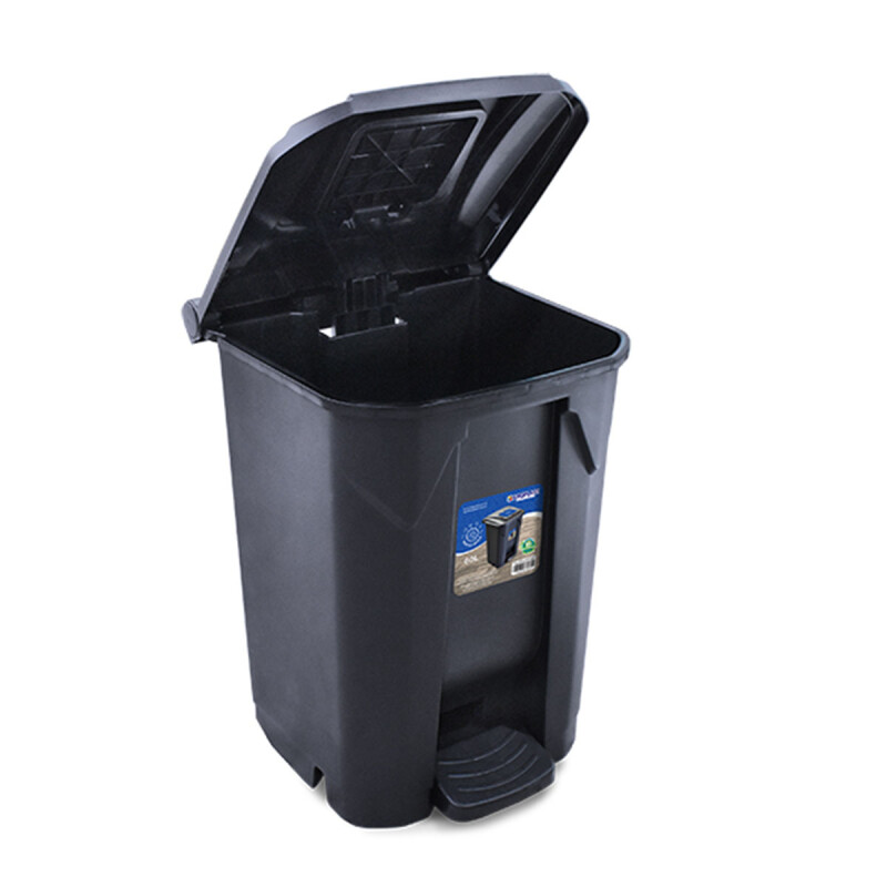 Tarro de residuos con ruedas pedal 60 lts AZUL