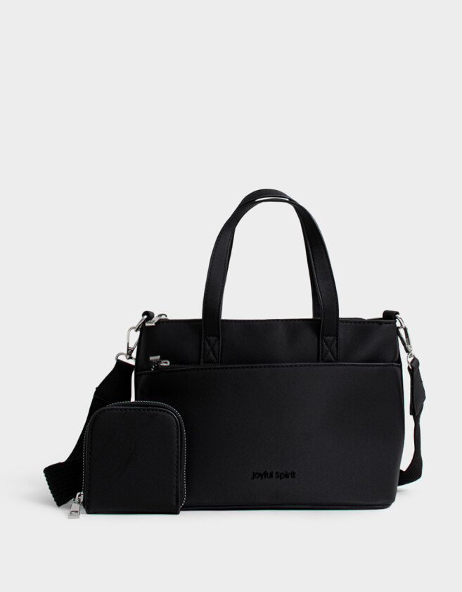 City Clasico Cartera City Con Pouch - Negro